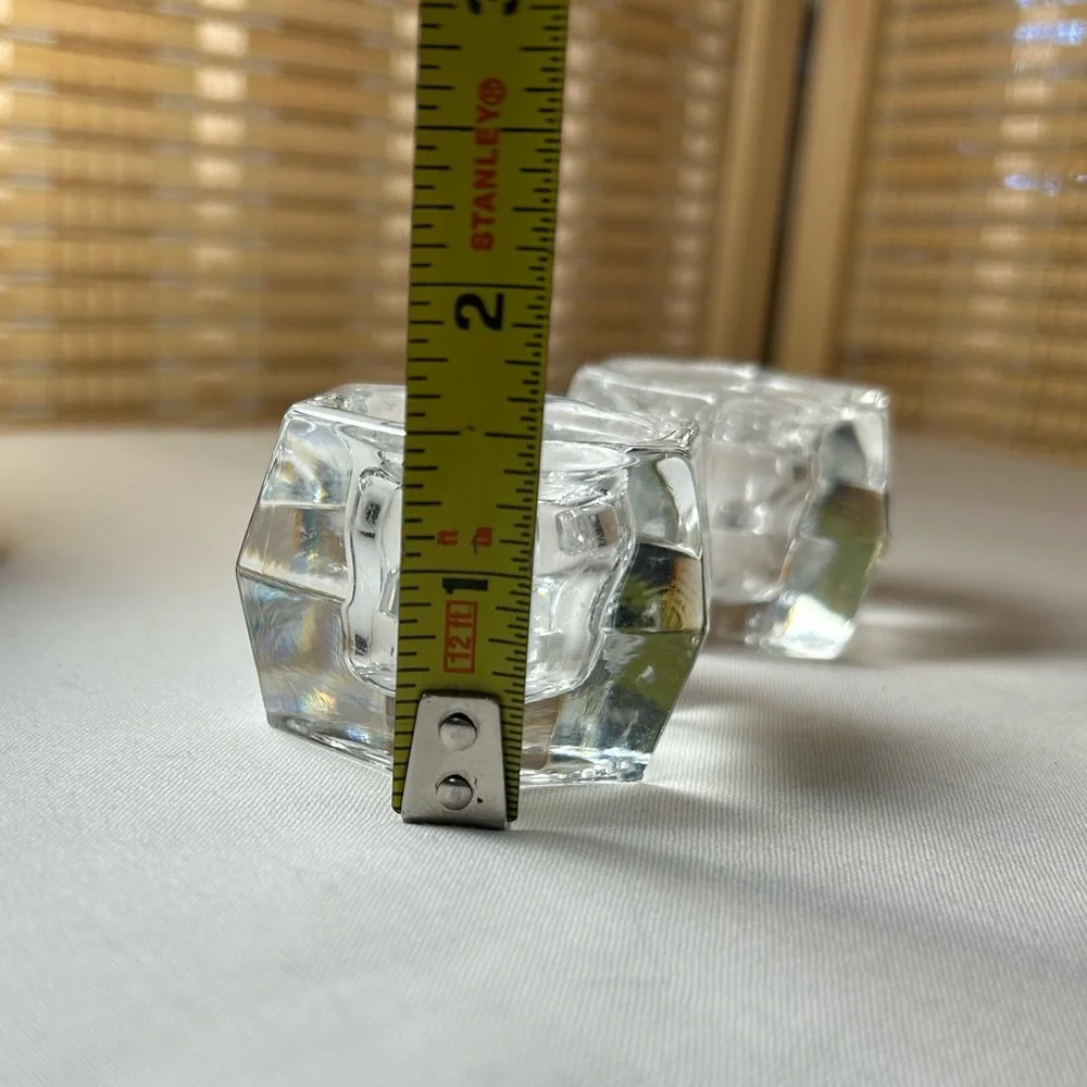 Set of 2 Glass Candle Holders